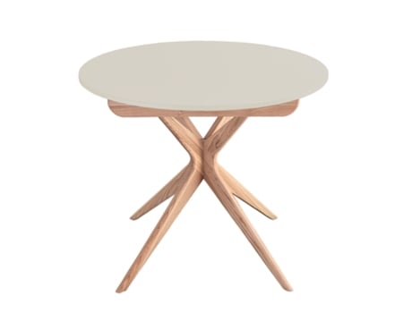 Mesa Redonda Extensível, 90 X 90 X 75, Branco Giz, Para 4 Pessoas, Ragaba, Jubi