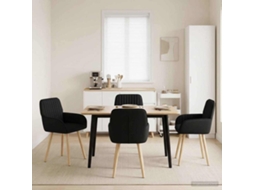 Vidaxl Cadeiras De Jantar 4 Unid. Tecido Preto 56,5 X 50 X 87,5 Cm