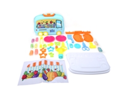 Juguete Maleta De Armazenamento Para Brincar De Imitar Com Massa Colorida E Frutas Legumes Para Crianças