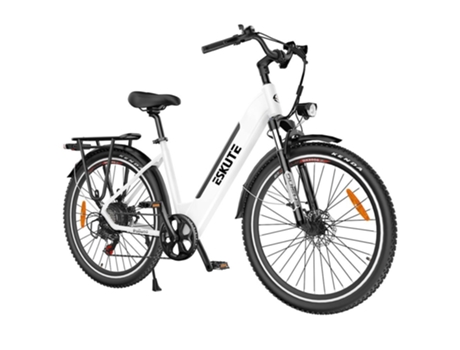 Bicicleta Elétrica Commuter ESKUTE Polluno Plus 28X1.75In 250W Motor 25Km/H Velocidade Máxima 48V 20Ah Bateria 120Km Quilometragem Branco