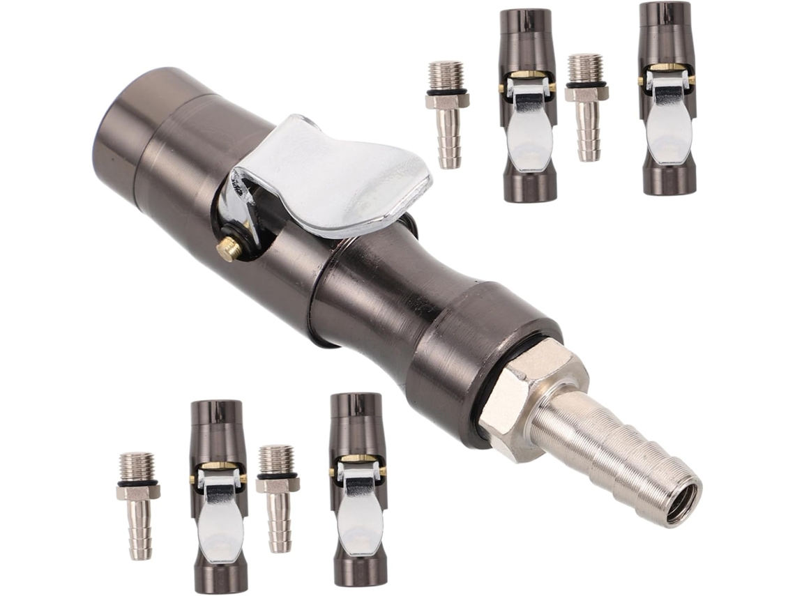 Conjunto De 5 Adaptadores Bicos Inflação Pneus Carro Com Sistema Travamento Para Compressor.