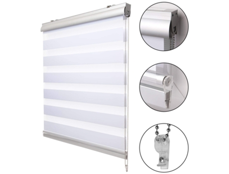 Soldecor Dk9 Estore Duplo com Cassete 90X160Cm Branco SOL ROYAL