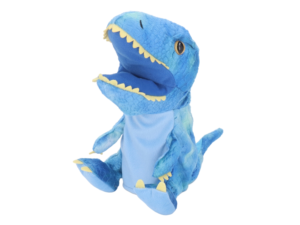 Ats brinquedo de Mão de Dinossauro de Pelúcia 11,8 Polegadas Boca Móvel Macio para Crianças e Adultos Azul