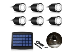 Conjunto de 6 Spotlights LED Solares Embutidos IP65, 4000K, para Exterior e Interior | S/MARCA