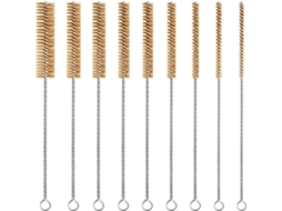 Conjunto De 9 Escovas Arame Latão, Escova De Limpeza Tubos 30cm, Kit De Escovas Arame Redondas, Escova De Cerdas