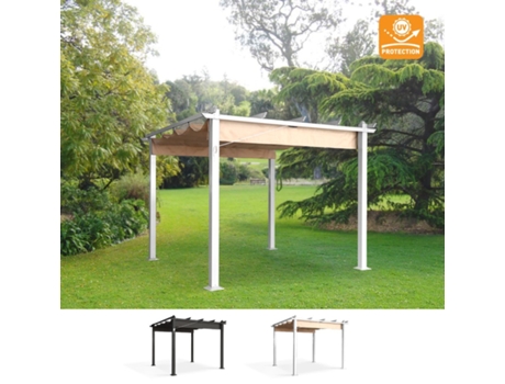 Coreto De Jardim Exterior Com Pérgula 3x3m Em Alumínio Firenze Uv Moon Elios Parasols