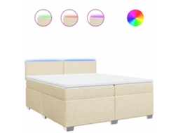 Box Spring Bed, Box Spring Beds Vidaxl Creme Tecido (200 X 200 Cm)