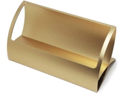 Porta, Cartões de Visita de Mesa em Alumínio, Grande Capacidade, Personalização Gratuita BRILVIBERA (cor: Dourado)