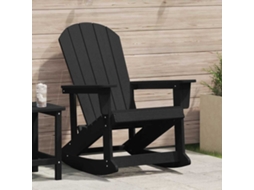 Vidaxl Cadeira De Balanco Adirondack Preto Hdpe