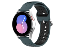 Bracelete Silicone Respirável Duas Cores para Samsung Galaxy Watch 45mm Verde Oliva + Preto XIAOMOYU