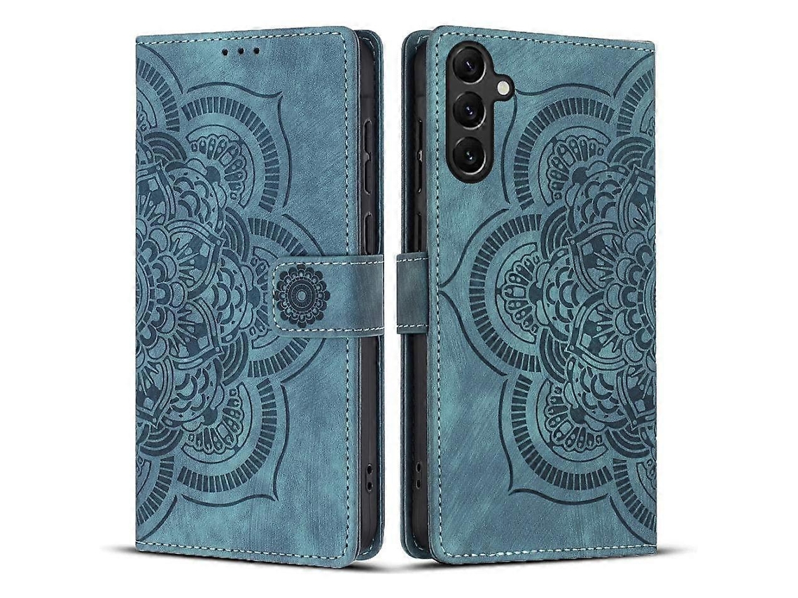 Capa De Celular De Couro Fosco Retrô Com Estampa De Mandala