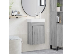 Vidaxl Conjunto De Móveis De Banheiro Com Torneira Sonoma Cinzento