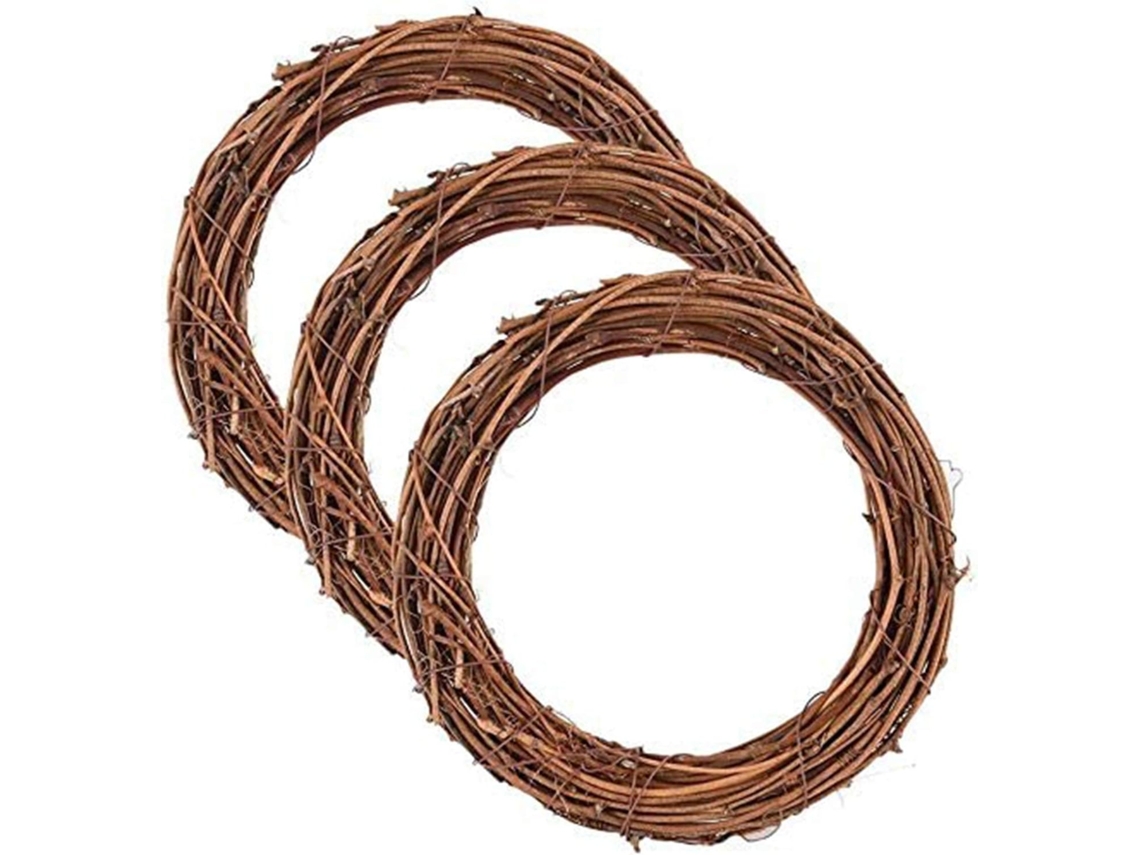 Guirlanda de vime natural para decoração de porta ou parede de festa