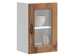 Vidaxl Armário De Parede De Cozinha Porta Vidro Kalmar Madeira Velha