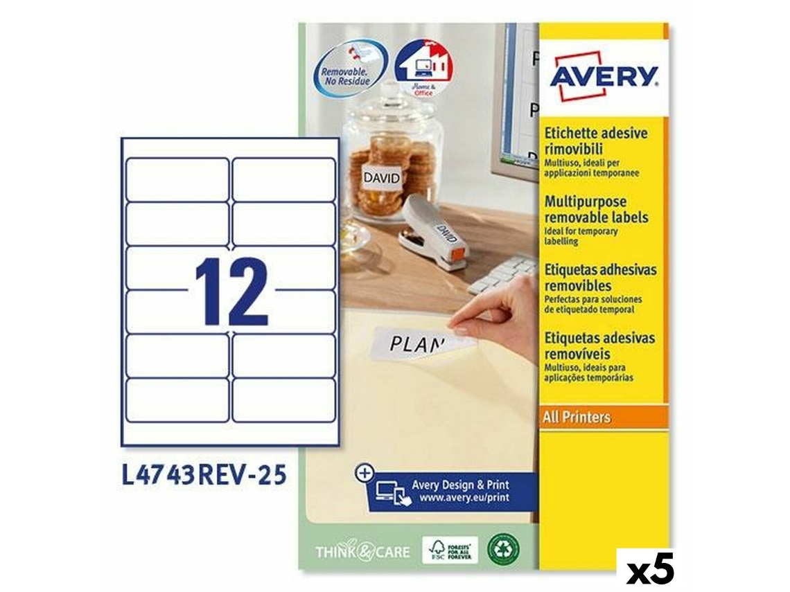 Fogli A4 Etichette Adesive Impermeabili 99.1x42.3mm - 120 Pezzi, Bianche, Per Esterni, Stampabili Laser Fogli Stampante A4