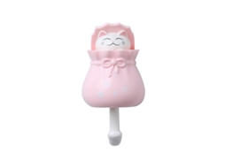 Gancho De Pared Para Abrigos Con Diseño De Gato Lindo, Sin Taladrar, Autoadhesivo, Decorativo, Rosa, Ideal Para Sombreros Llaves Toallas