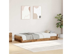 Vidaxl Estrutura Da Cama Com Gaveta Madeira Antiga 90 X 190 Cm