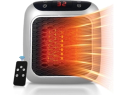 Aquecedor De Cerâmica Portátil De 800 W Com Controle Remoto, Temporizador, Display Led E 2 Modos De Aquecimento Slowmoose