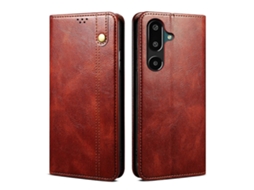 Capa De Celular De Couro Com Textura Crazy Horse E Cera De Óleo