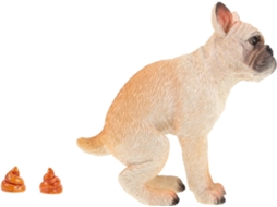 Estatueta de Cocô Cachorro, Miniatura Bulldog Francês em Resina, Decoração para Casa e Escritório, CHABERLU