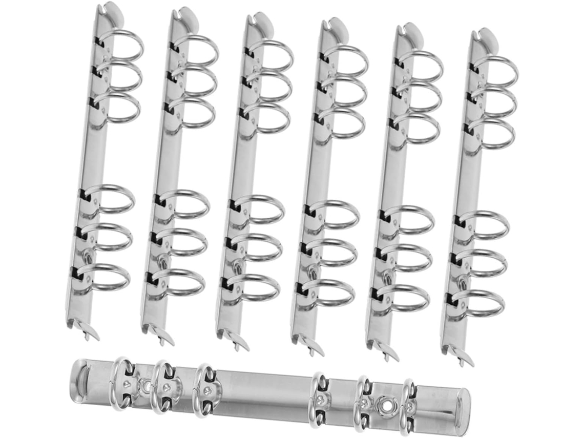 Nolitoy Conjunto De 7 Argolas Para Fichário Folhas Soltas Tamanho A6, Com Mecanismo 6em Metal, Ideal Uso No