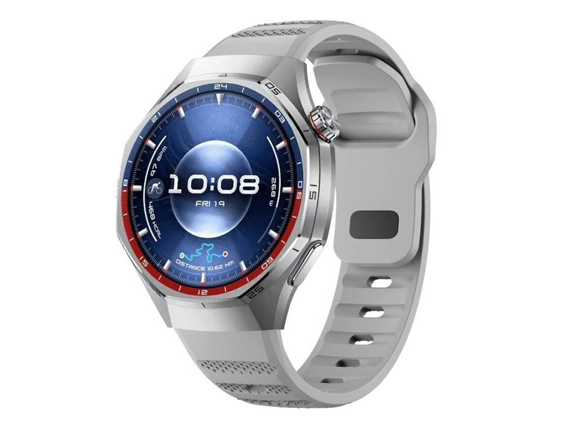 Bracelete para Huawei Watch Gt 6 Pro Silicone Esportivo Granulado Fivela Reversa Cinza XIAOMOYU