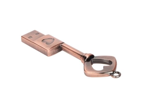 HURRISE Flash Drive Usb 2.0 em Forma de Coração Retrô Portátil Metal Flash Drive para Armazenamento de Informações de Computador Cartão de 64 Gb