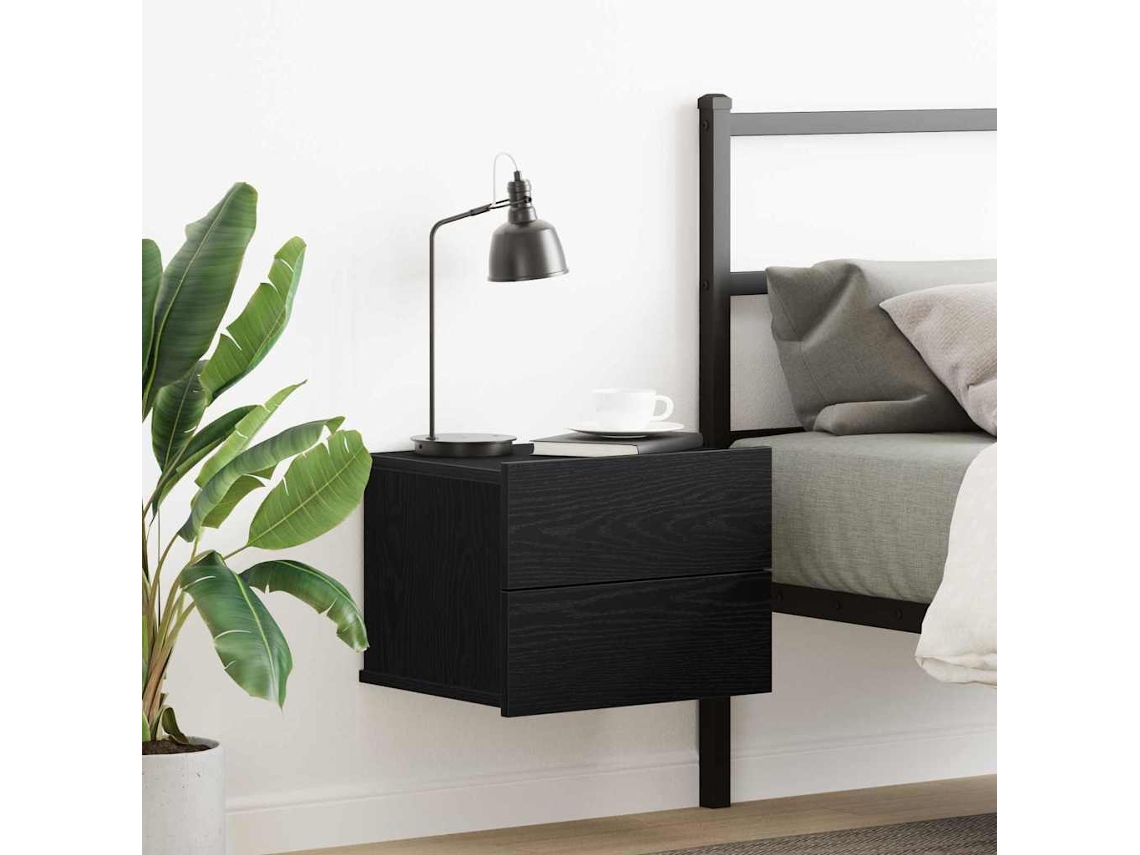 Vidaxl Armário De Cabeceira Carvalho Preto 40 X 30 X 30 Cm