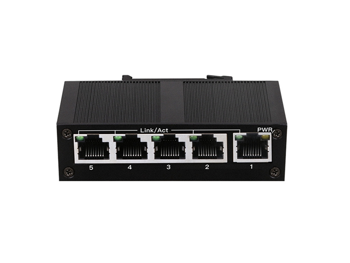 Switch De Rede De 5 Portas 100mbps, Splitter De Rede Industrial Não Gerenciável Para Montagem Em Trilho Din, Plugue Padrão Europeu.
