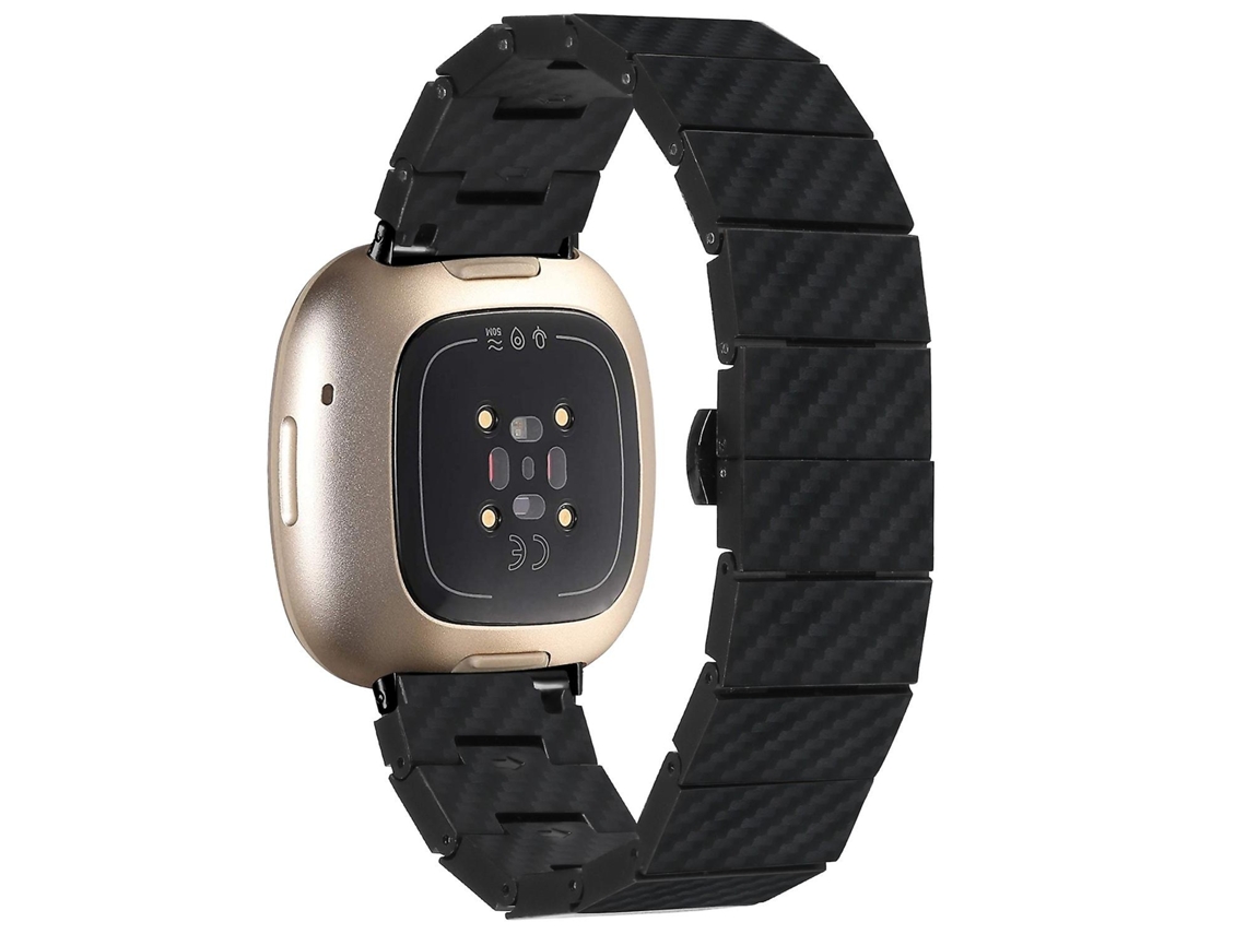 Pulseira de substituição de fibra de carbono à prova d'água para Fitbit Versa 3/Sense Smartwatch Ly Ebike