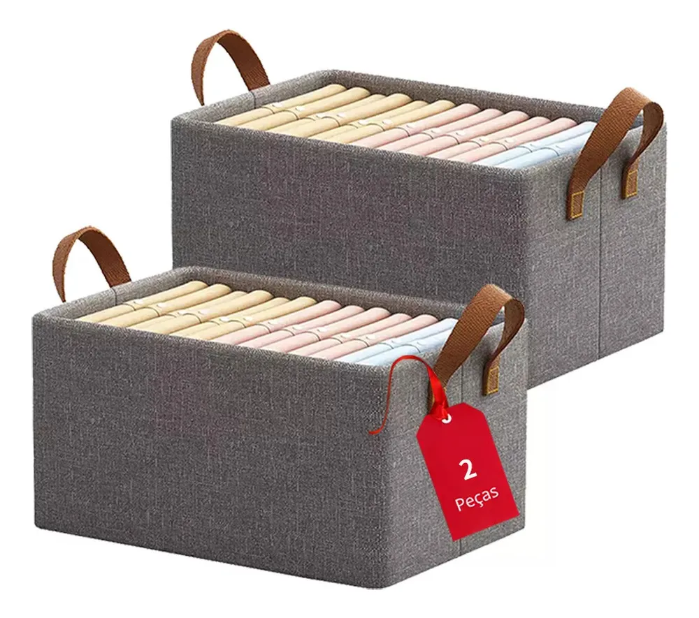 Para Cesta Organizadora Dobrável De Tecido De Linho 47 X 28vayotoy