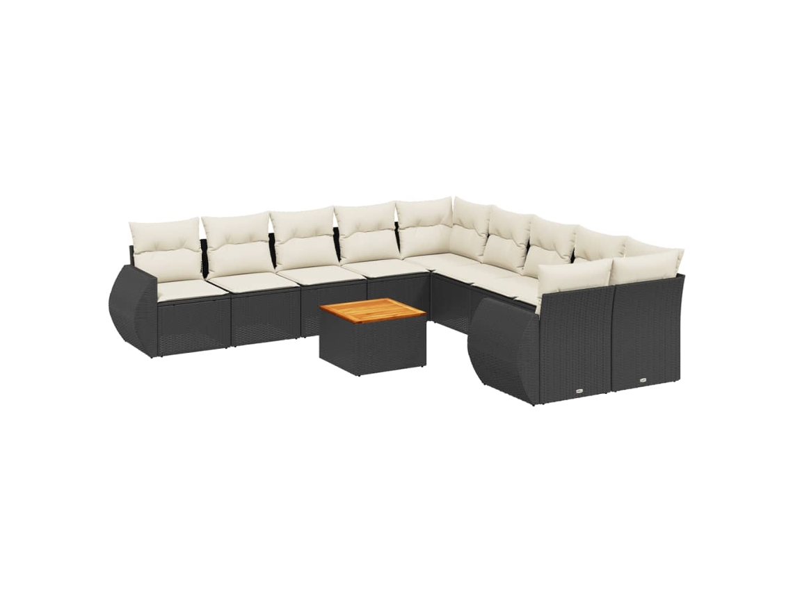 Garden Sofa Set, Garden Sofa Sets Vidaxl Preto Rattan / Vime (n/a)