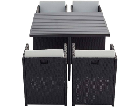 Conjunto de Jantar Exterior CONCEPT U Sunset (Cinzento e Branco - Alumínio - 115x115x74 cm)
