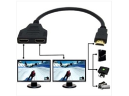 Hdmi 1 Macho Plugue Para Duplo Hdmi 2 Fêmea Y Adaptador De Cabo Divisor Lcd Led Hd Tv E33410*