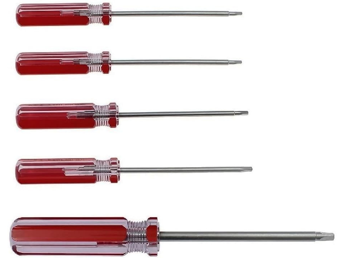 Conjunto De 5 Chaves Fenda Magnéticas Com Ponta Triangular 1, 8 Mm, 2, 0 Mm, 3 Mm, 7 Mm E 4, 2 Mm