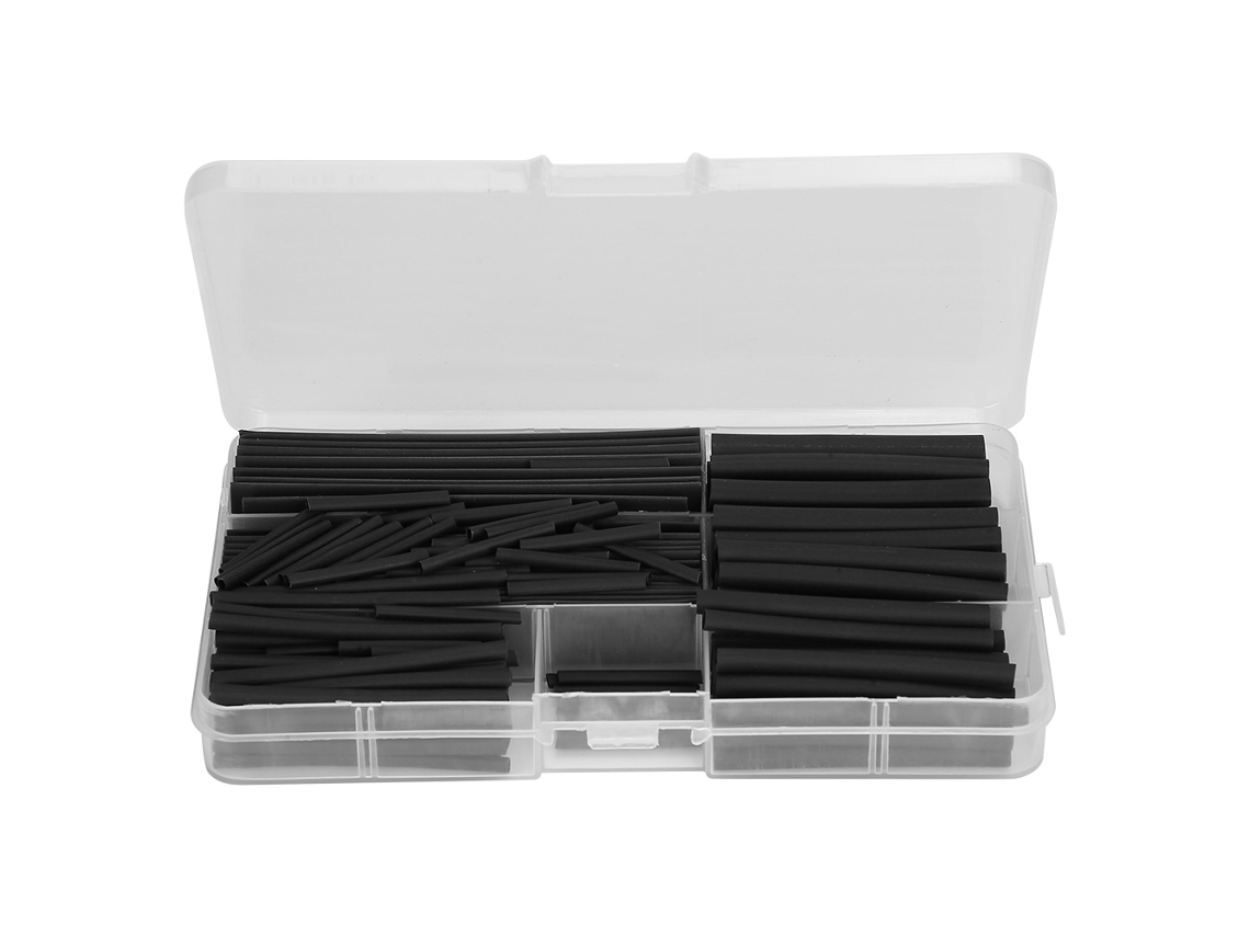 Awts kit de 150 Piezas de Tubería Termorretráctil 2:1 Negra para Cableado Y Accesorios