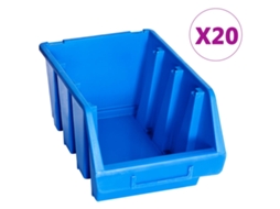 Vidaxl Caixas De Arrumação Empilháveis 20 Pcs Plástico Azul