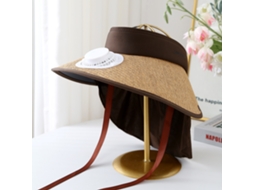 Chapéu de Proteção Solar Durável com Aba Larga, Ventilador com Carregamento Solar e Vento Forte. MDUG (cáqui)