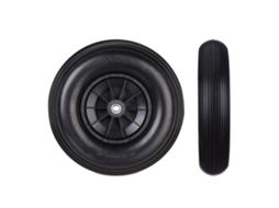 Roda De Carrinho De Mão Relaxdays 4.00-6, Roda De Borracha Sólida, 3 Adaptadores, Roda Anti-furo, 100 Kg, Preta