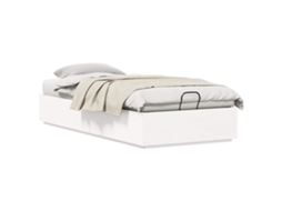Conjunto 1 Estrutura De Cama Ottoman Vidaxl Branco Madeira De Pinho Maciça (90 X 190 Cm)