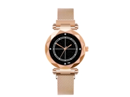 Relógio de pulso masculino casual e elegante com mostrador em liga metálica, cristal, mecanismo de quartzo e detalhes em ouro rosa.