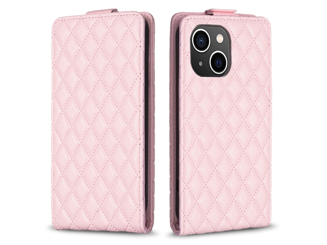 Capa Para Iphone 15 Pele Sintética Anti-choque Rosa