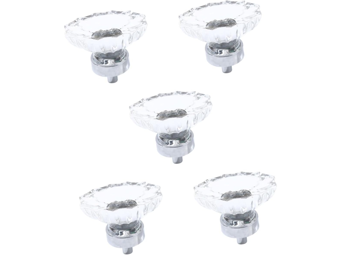 Conjunto De 5 Puxadores Transparentes Para Portas De Armários De Banheiro, Guarda-roupas E Cômodas.
