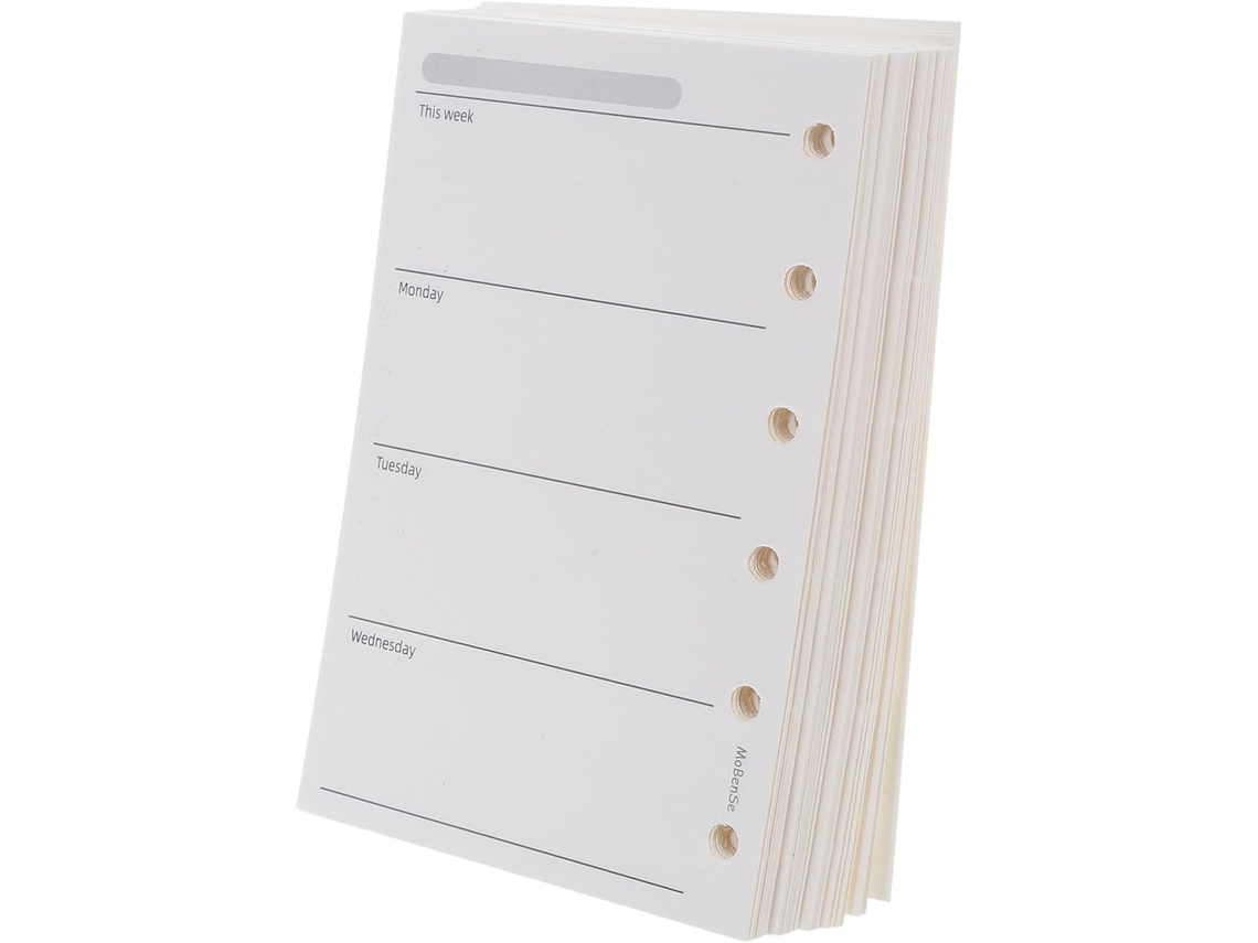 Recarga De Agenda Pessoal 200 Folhas Papel 120g/m² A7 6 Peças 6 Anneaux 4,7x3,1 Bolsas Para Escritório E