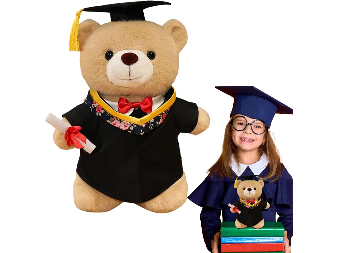 Urso De Pelúcia Formando, Macio Com Bolsa E Chapéu