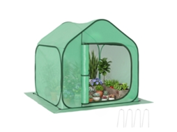Mini estufa de jardim 3 prateleiras BTFORUS,com cobertura de alta densidade,porta enrolável,69x49x130cm