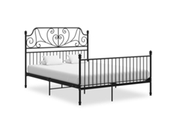 Bed Frame, Bed Frames Vidaxl Preto Metal (140 X 200 Cm)