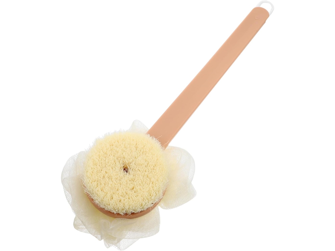 Escova Esfoliante Corporal Ergonômica Anneome Com Cabo Longo E Esponja Espumante Rosca, Ideal Para Costas E Banho