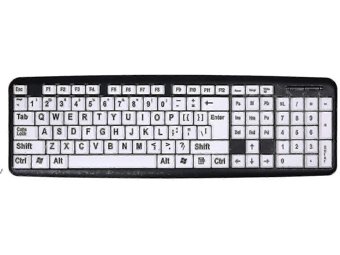 Teclado Com Fio Piao Com Letras Grandes Teclado Com Teclas Grandes Teclados Usb Para Deficientes Visuais Ly Ebike