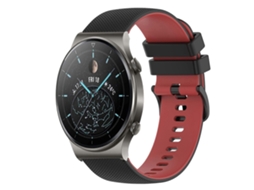 Pulseira De Silicone Quadriculada Bicolor De 22 Mm Para Huawei Gt2 Pro